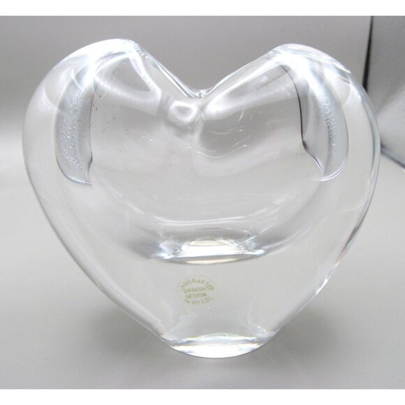 Handcrafted Crystal Heart Art Glass Bud Vase Paperweight Made in Brazil - Picture 7 of 14